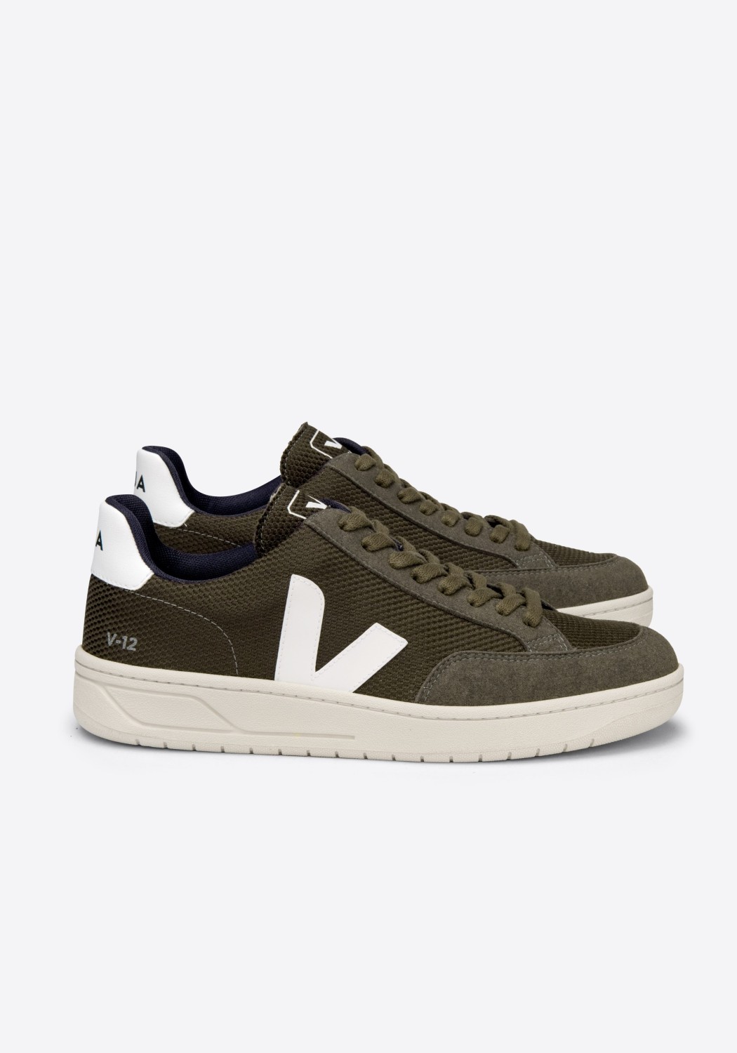 Veja Sneaker V-12 B-Mesh Olive White - vegan
