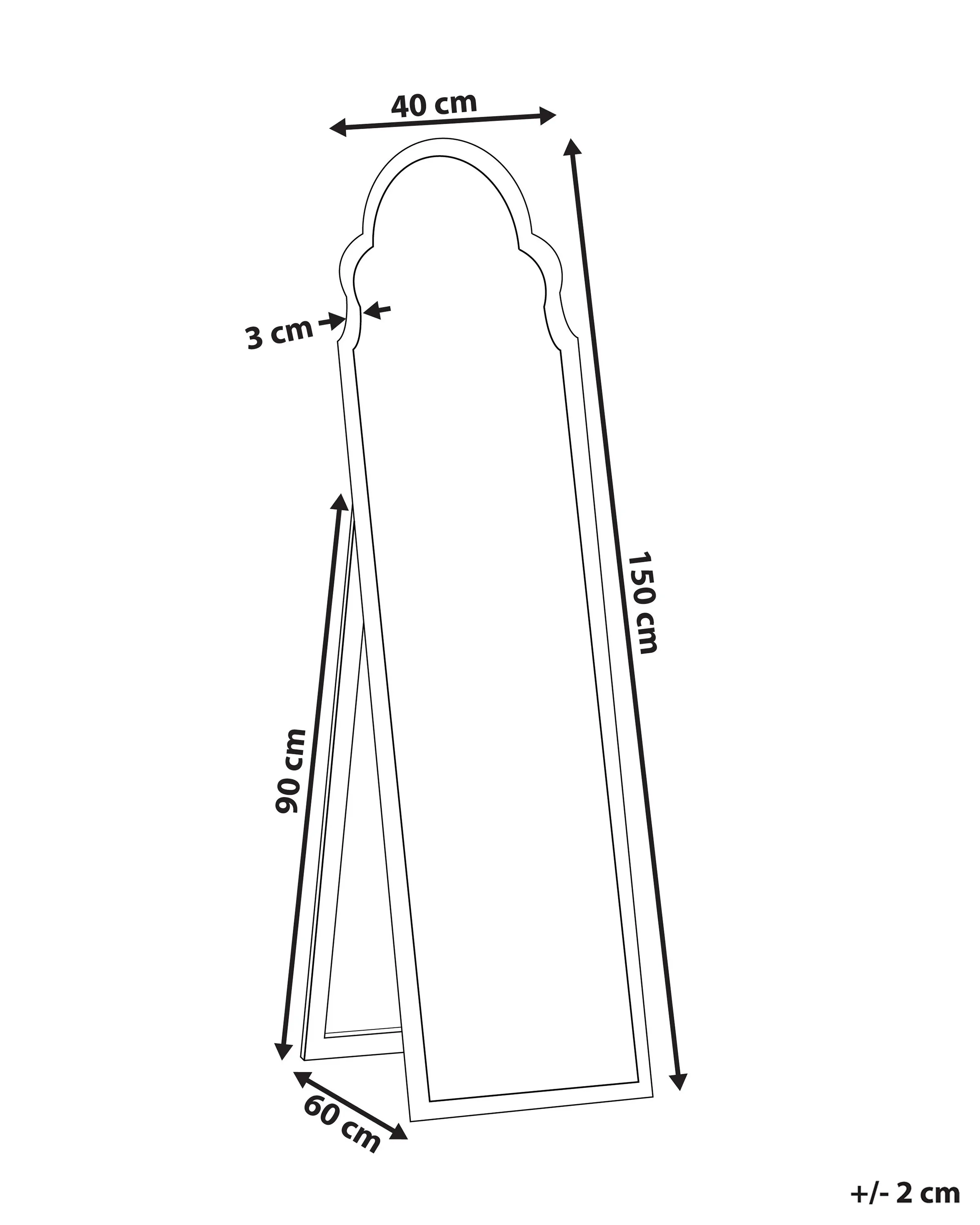 Staande spiegel CHATILLON 150 cm Zwart