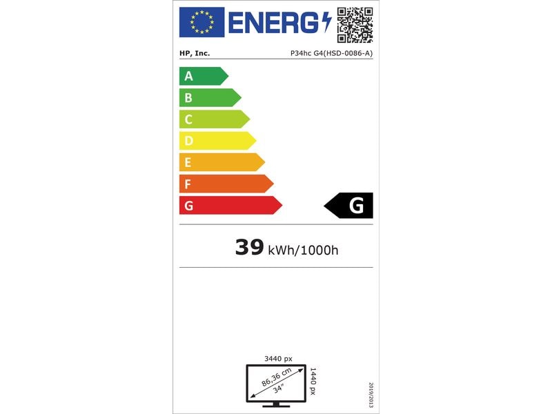 HP Monitor P34hc G4 21Y56AA Gekrümmter 34-Zoll-Bildschirm mit QHD-Auflösung, eingebauten Lautsprechern sowie USB-Hub und USB-C-Anschluss