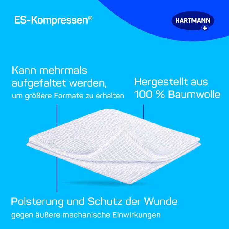 es-kompressen® Mullkompressen 7,5 cm x 7,5 cm steril, 5X2 St