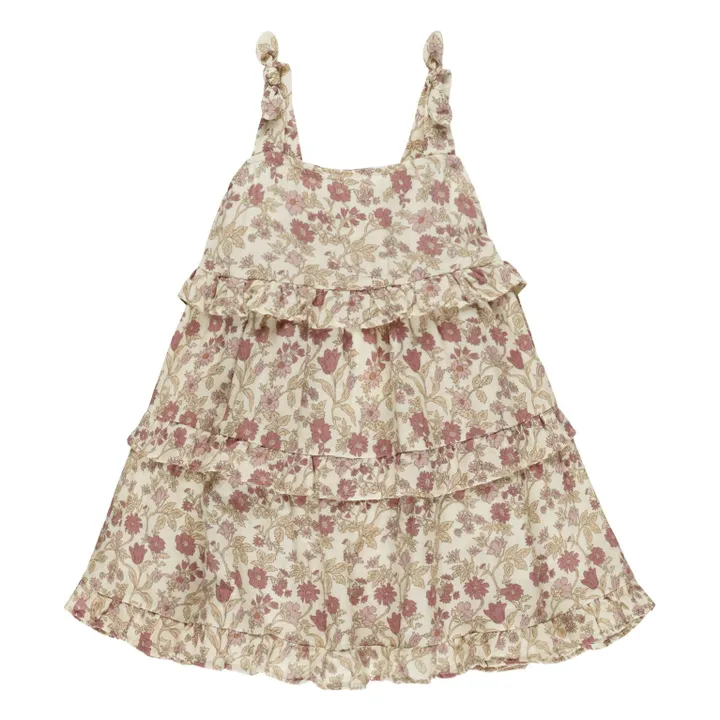 Rylee + Cru Robe à Volants Fleurie | Ecru