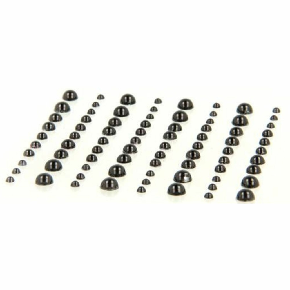 160 perles adhésives noires