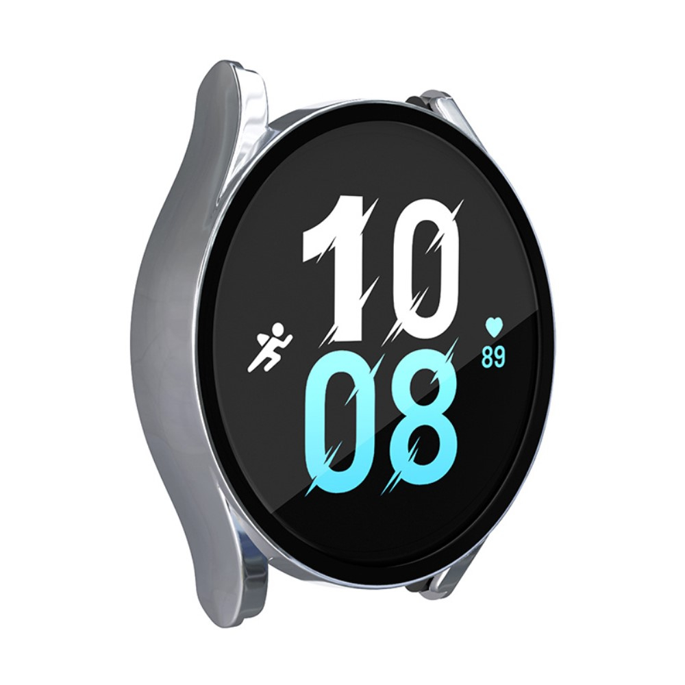 Samsung Galaxy Watch 5 / 4 (40 mm) Hardcase Bumper   Display Schutzglas - Silber