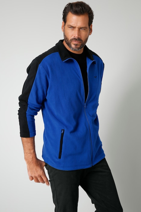 Boston Park Fleecejacke, zweifarbig, Stehkragen