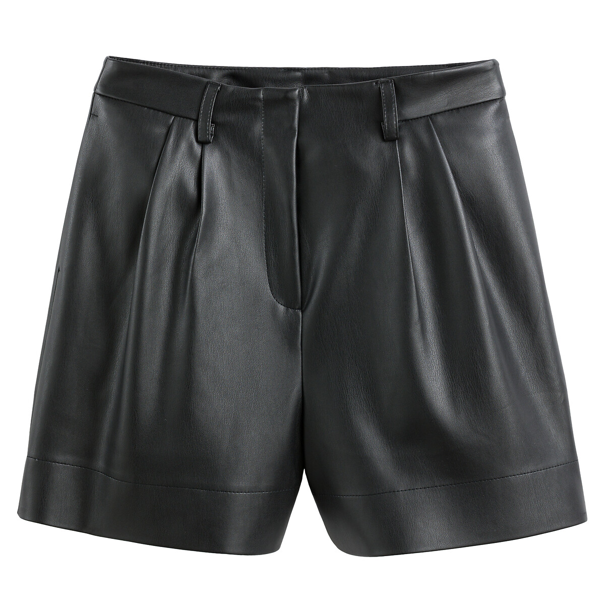 COLEÇÃO LA REDOUTE<br>Shorts com pregas em imitação de couro