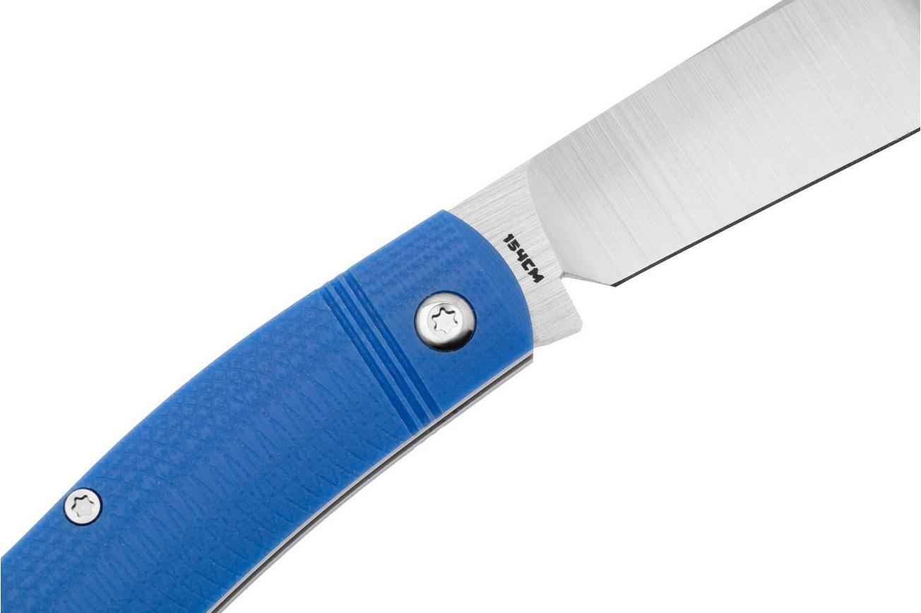 Jack Wolf K9 Jack Ultralight Series K9-02-G10-BLU-OARC Satin 154CM, Blue G10 Opposing Arcs, slipjoint zakmes