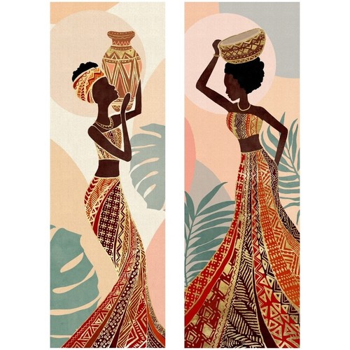 Signes Grimalt - Cuadro Mujer Africana 2 Unidades Negro