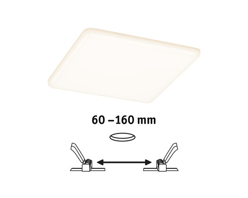 LED Smart Home Inbouwpaneel IP44 15W 1000 lm 3000-6500K 18,5x18,5 cm Inbouwdiameter 6-16 cm Veluna VariFit Instelbaar Wit satijn 230V - Compatibel met SMART HOME van hornbach