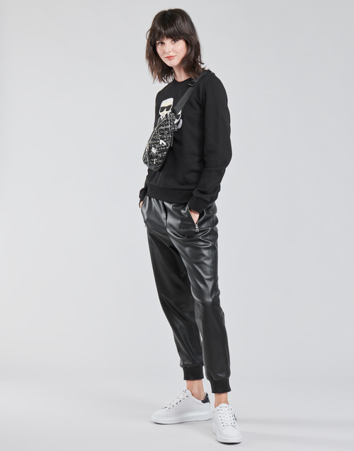 Karl Lagerfeld - FAUXLEATHERJOGGERS Negro