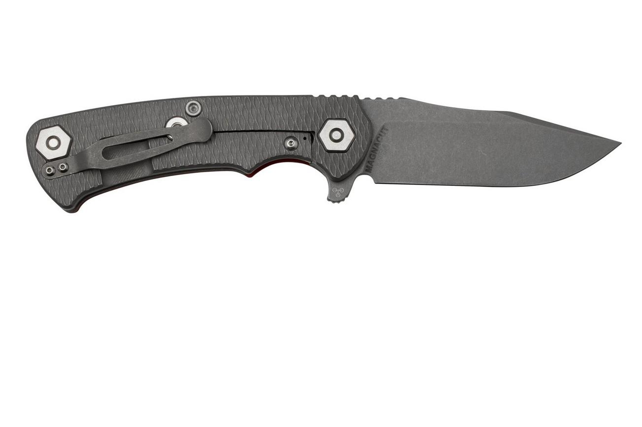 Rick Hinderer Project X, MagnaCut Clip point, Working Finish, Red G10 zakmes