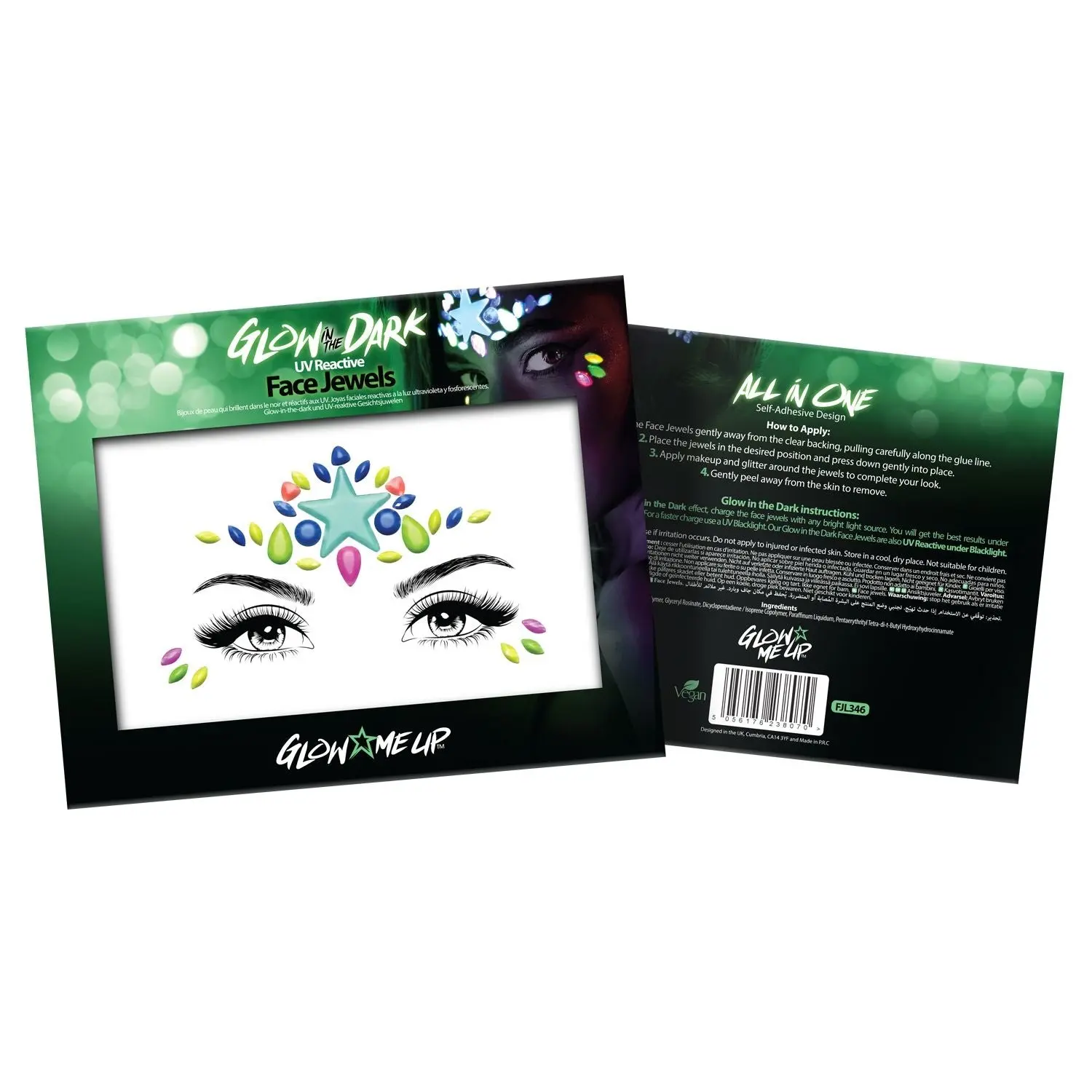 Face Jewels Glow In The Dark Style 1