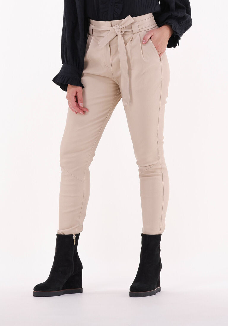 IBANA beige ibana pantalon paula stretch leather
