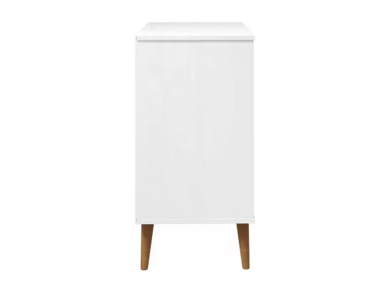 Commode MOLDE Blanc 80x40x80 Bois de pin massif