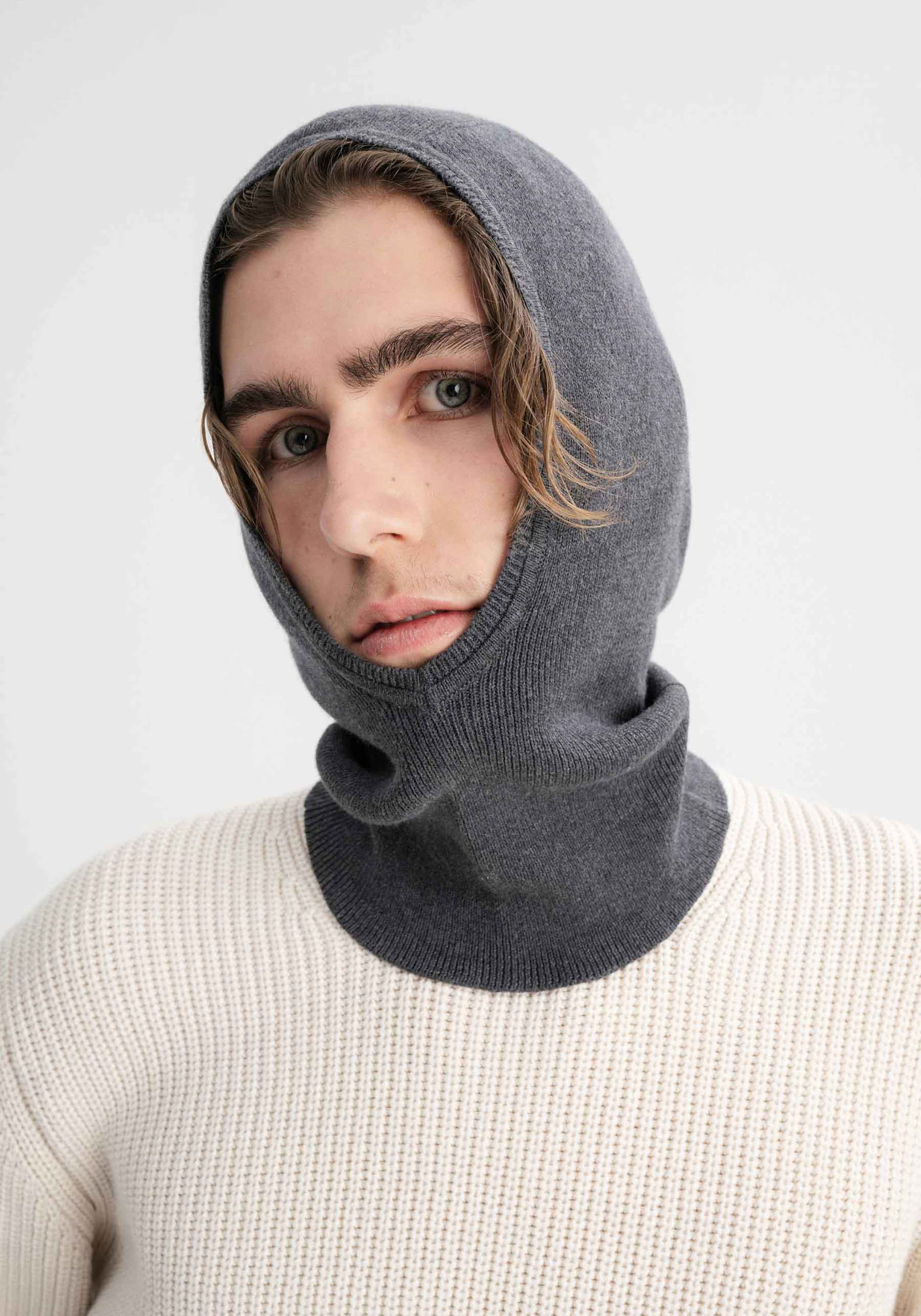 Mela Feinstrick Balaklava Charvi Anthrazit Melange