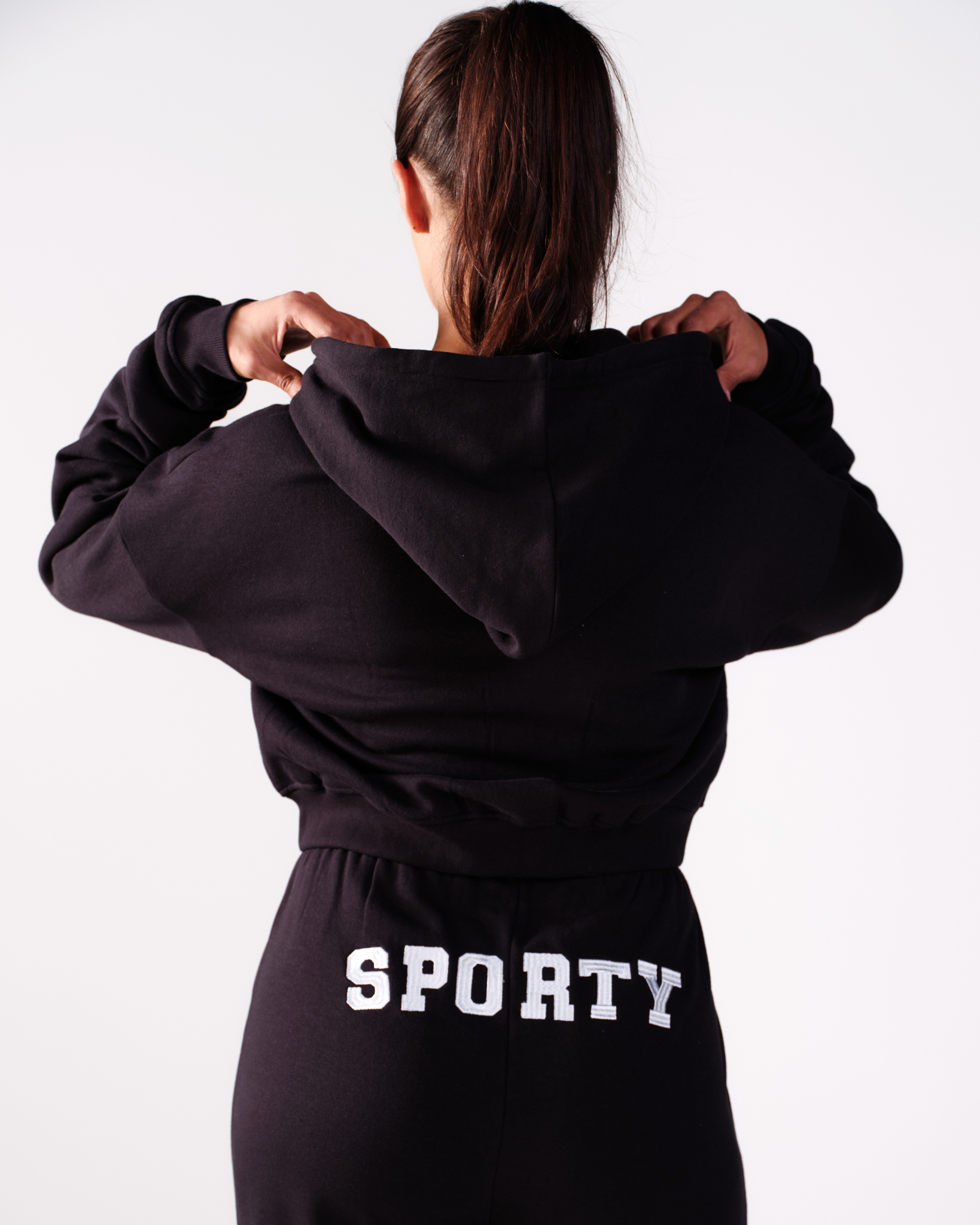 Bumpro Cropped Zip Hoodie Black\Sporty