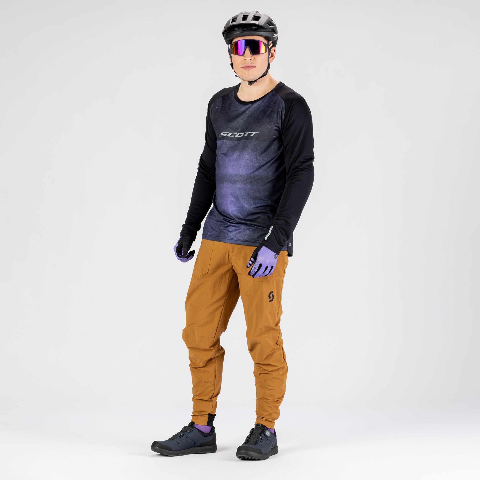 SCOTT Trail Tuned langærmet cykeltrøje swish purple/black herre
