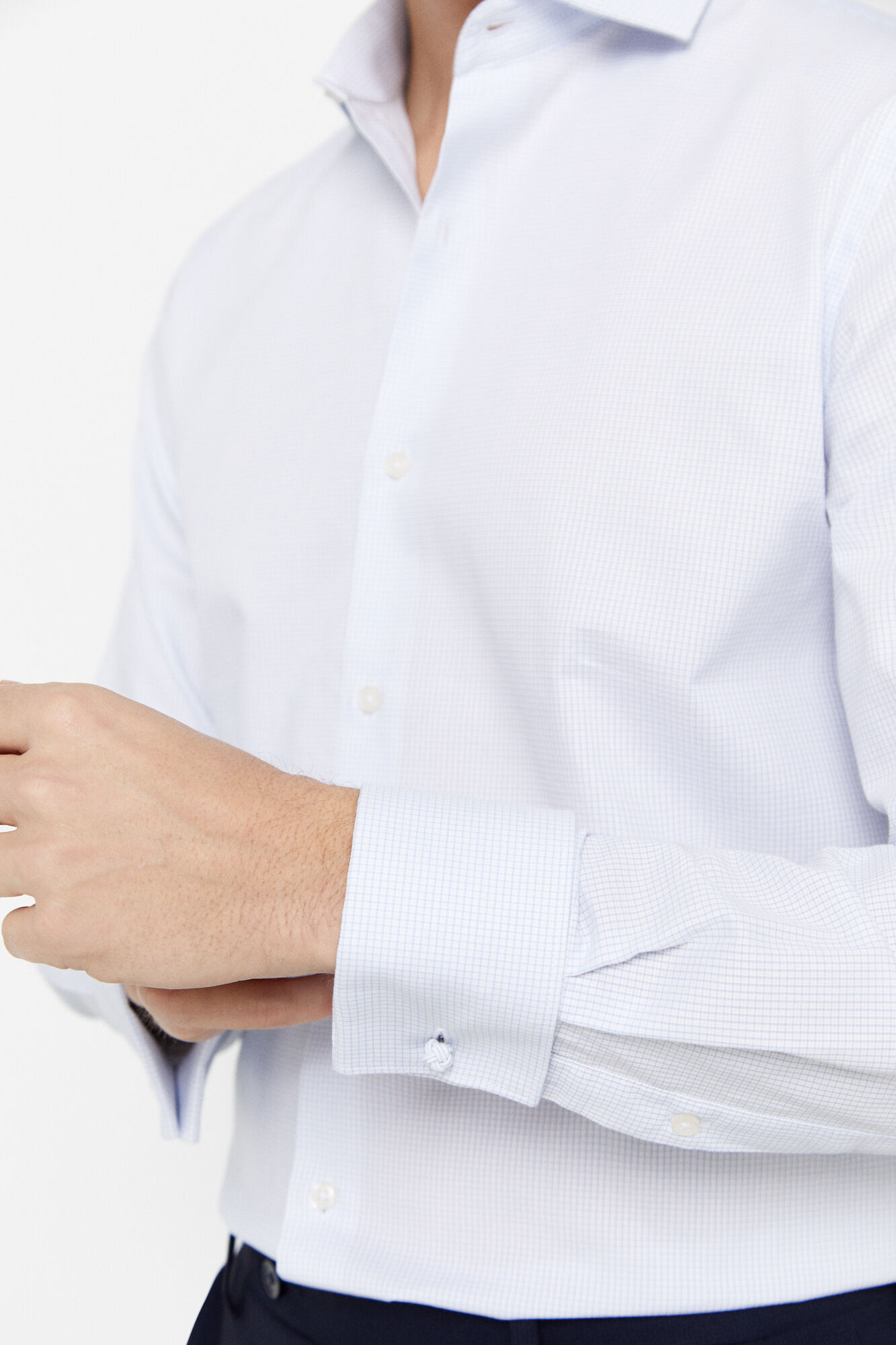 Camisa social, estrutura fácil de passar - Azul