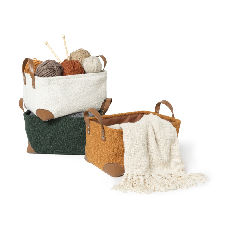 Mand boucle - groen - 17x33x23 cm