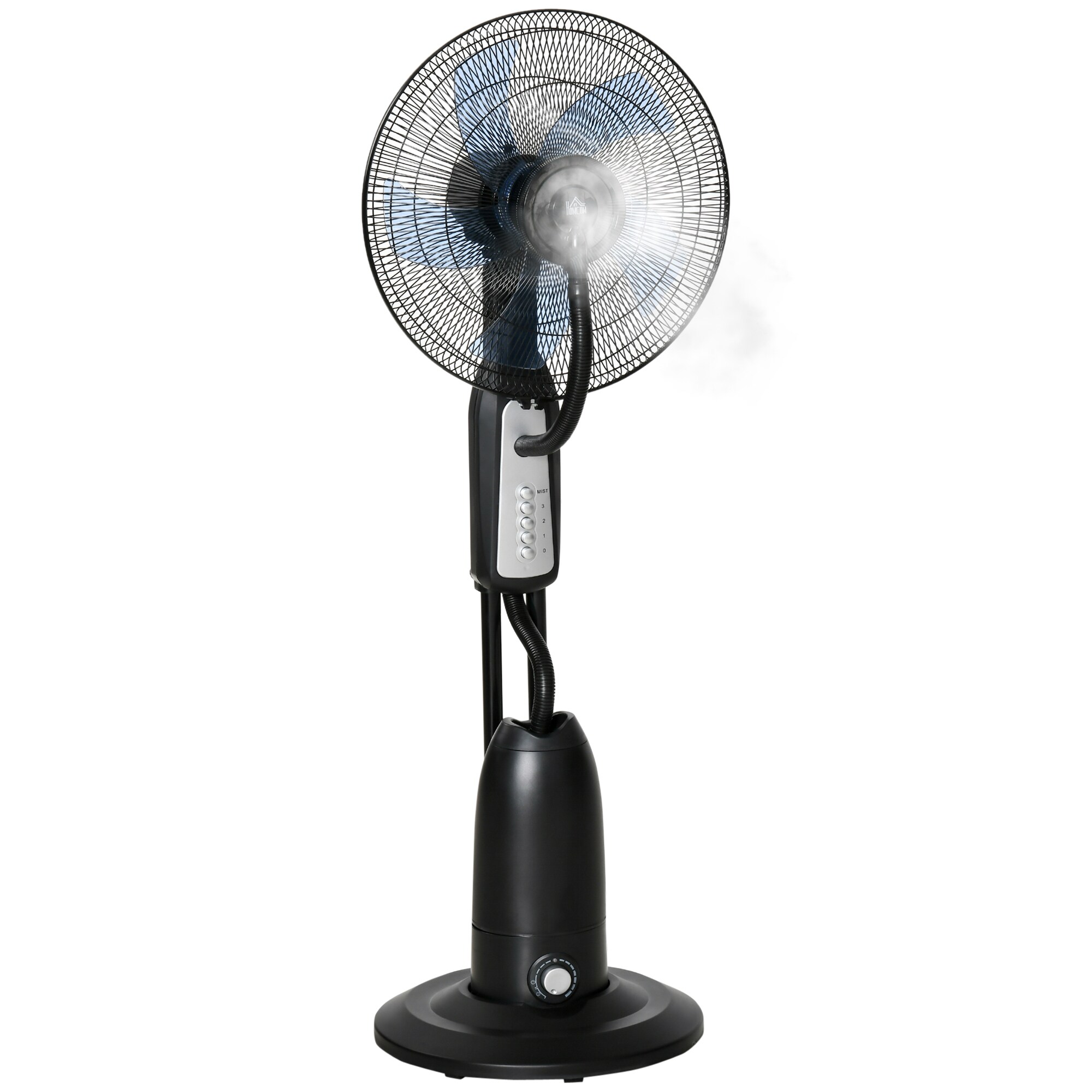 HOMCOM Standventilator mit Wasserzerstäuber schwarz, silber 44,5 x 44,5 x 120 cm (BxTxH)