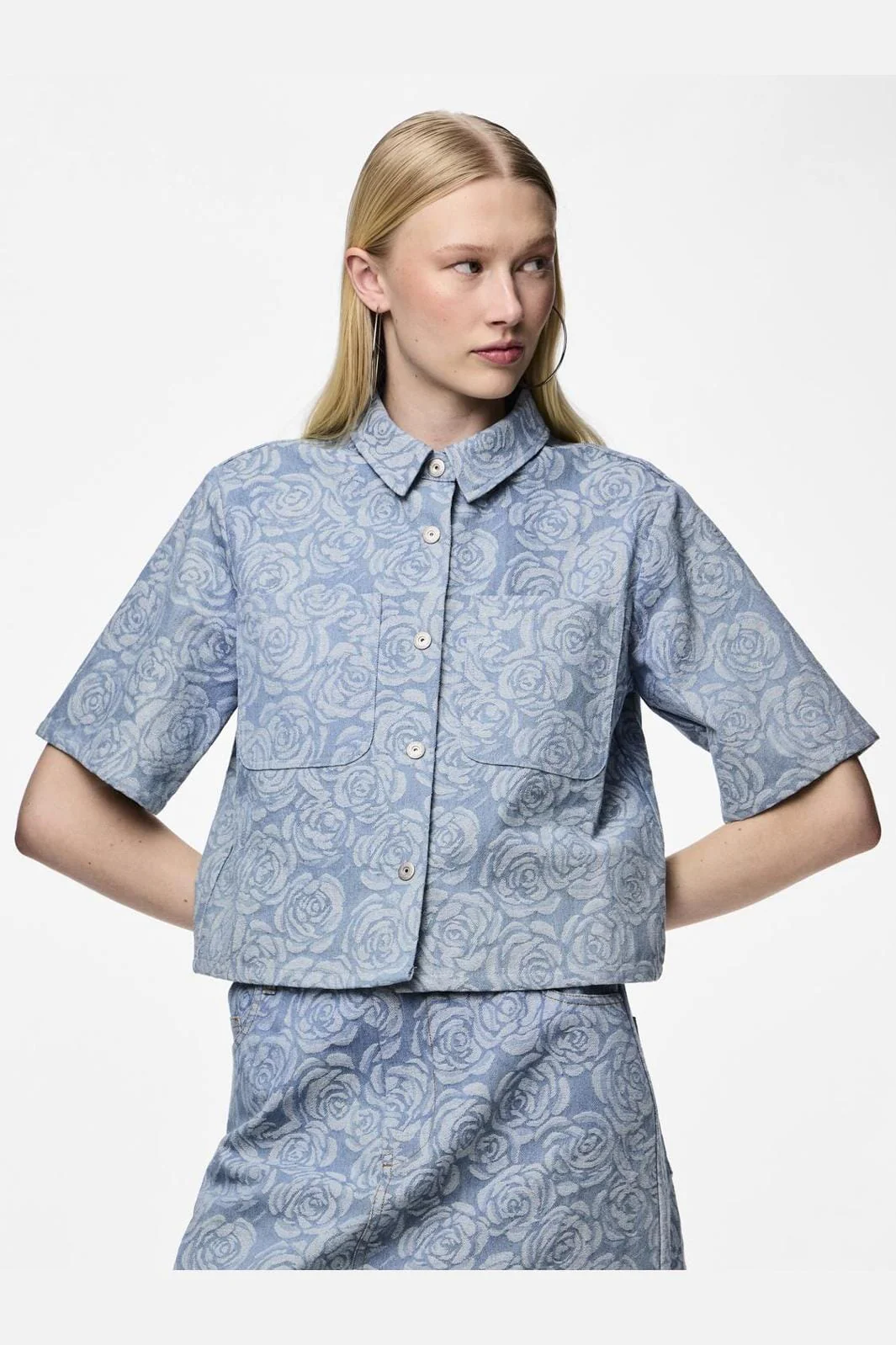 Pieces Pckalyn Ss Denim Shirt
