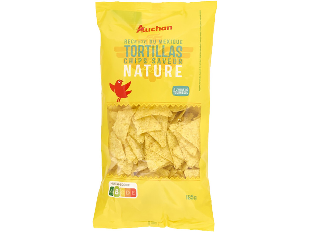 TORTILHAS AUCHAN BASE DE MILHO NATURA COM ÓLEO GIRASSOL 185G