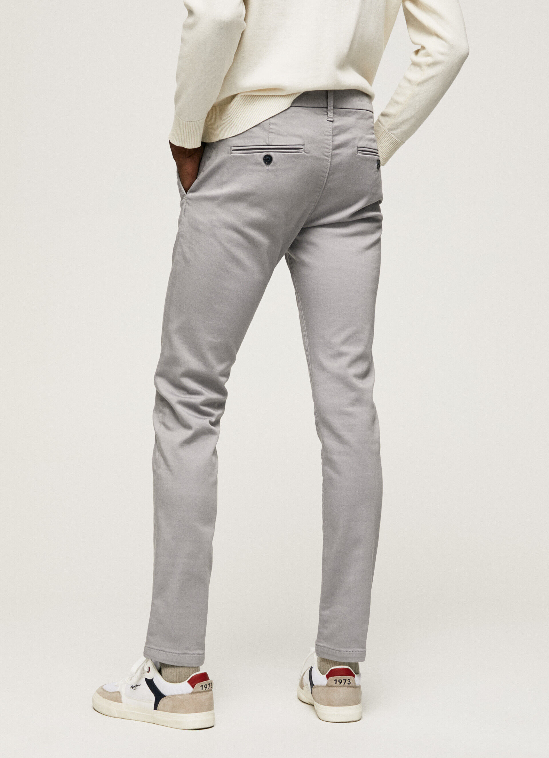 Calça chino Slim James - cinza prateado