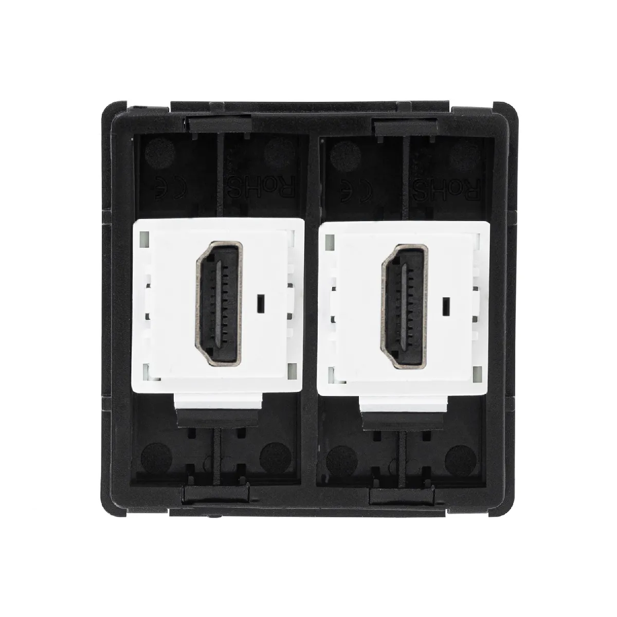 Ledkia Prise Double HDMI Modern - Noir