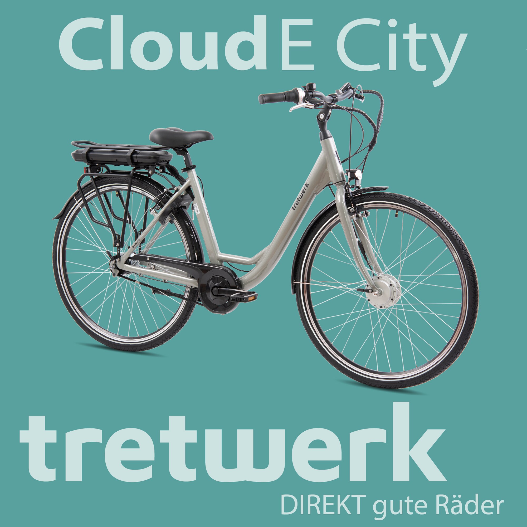 Tretwerk Cloud E Bike Damen 28 Zoll Elektrofahrrad 155 - 175 cm retro Damenfahrrad mit Nabenschaltung