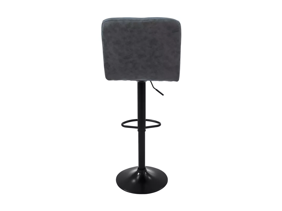 Lot de 4 tabourets de bar rembourrées simili anthracite chaise hauteur réglable