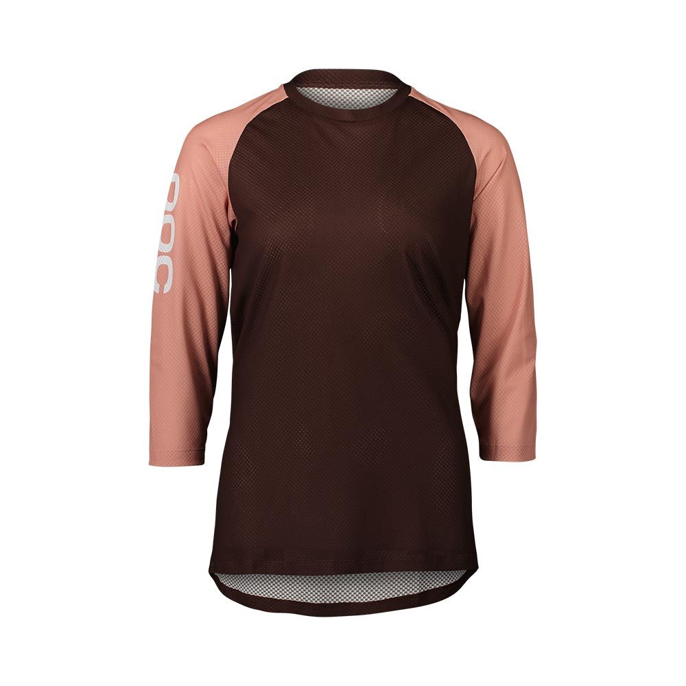 POC Pure MTB Fietsshirt Driekwart Donkerbruin/Roze Dames
