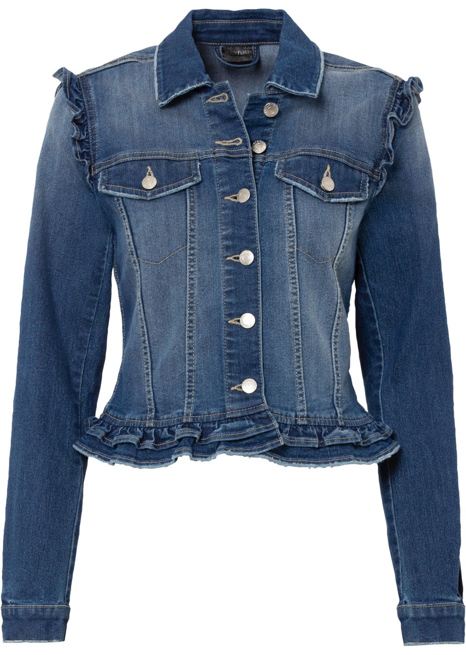 Veste en jean à volants