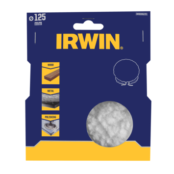 Irwin polijstschijf Ø125 mm van synthetisch lamsvacht.