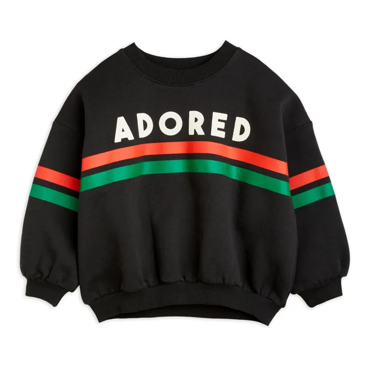 Mini Rodini Sweat Coton Bio Adored | Noir