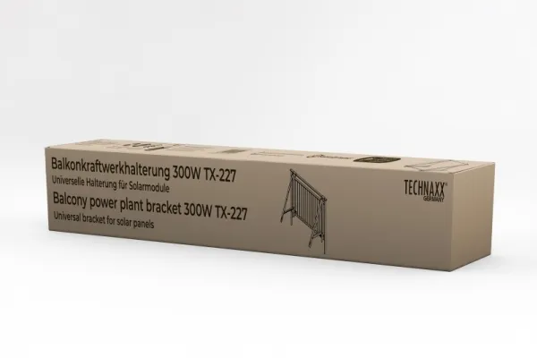Technaxx BALCONY POWER, Stangmontering til solcelle, Aluminium, Vægmonteret, Grå, DGS, 1050 mm