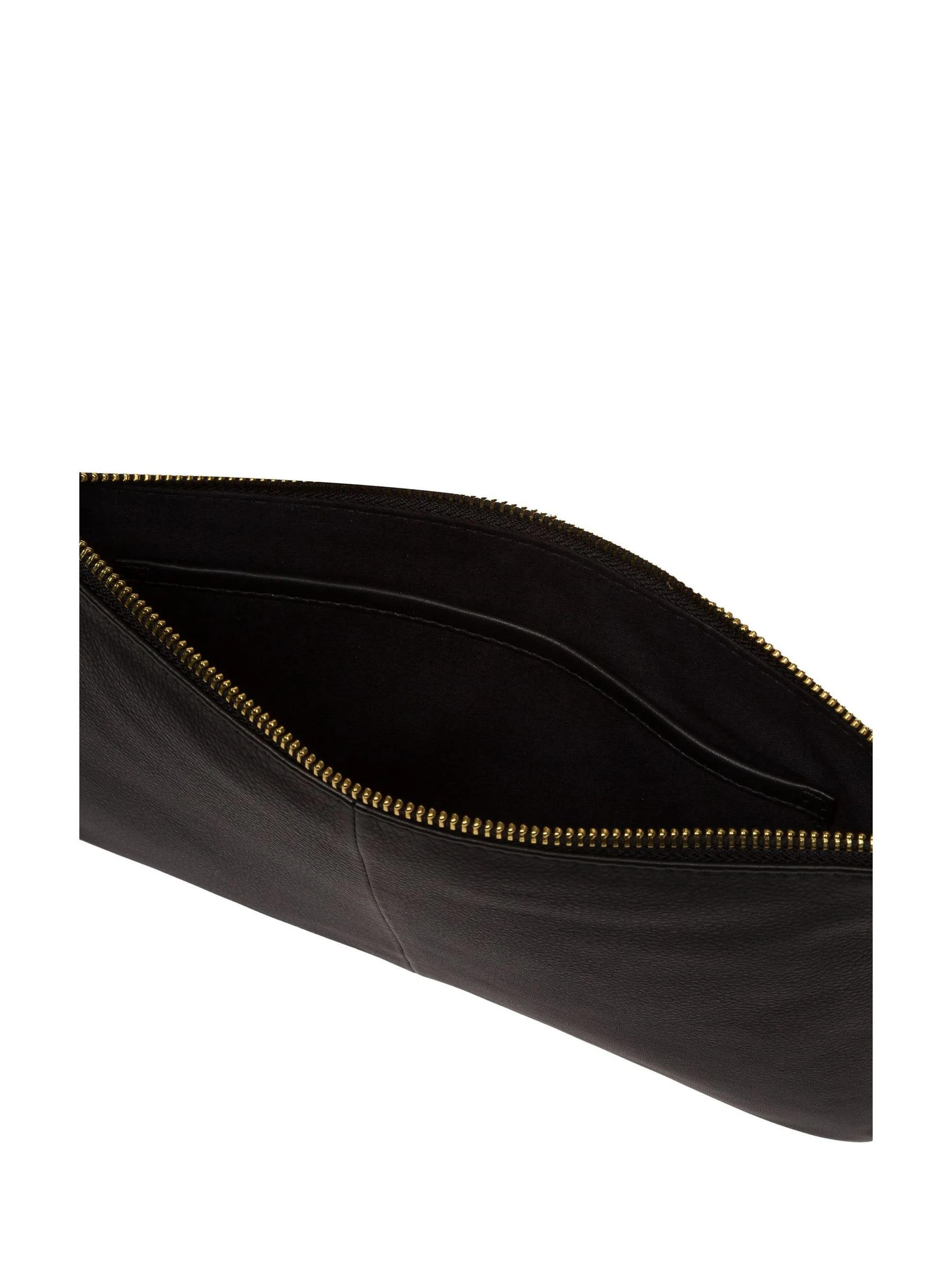 Zwart - Pure Luxuries London Wilmslow Nappa Leather Clutch Bag
