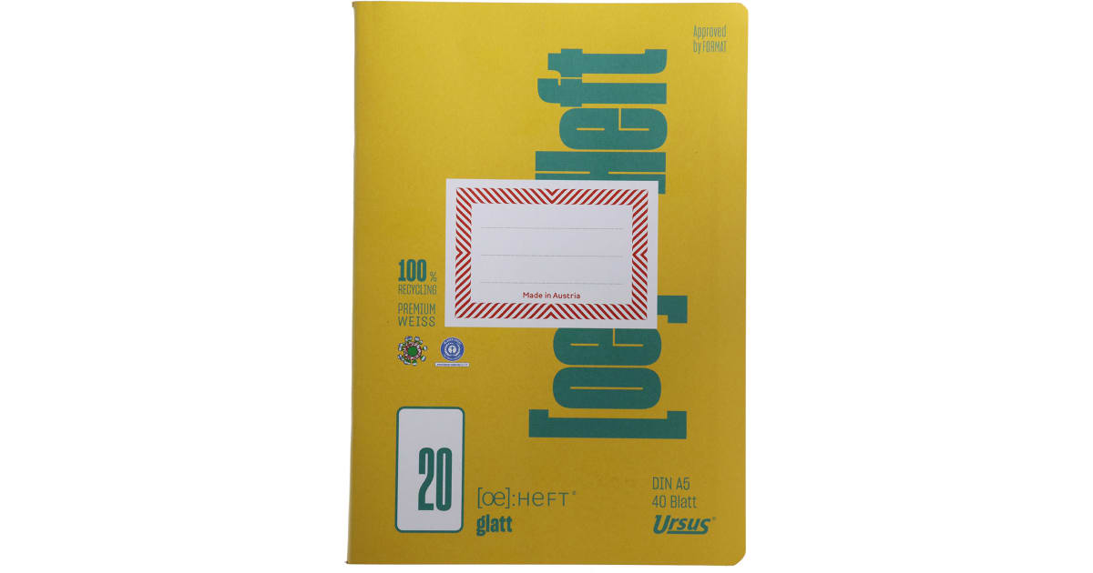 Heft Glatt A5 Nr. 1 20 Blatt