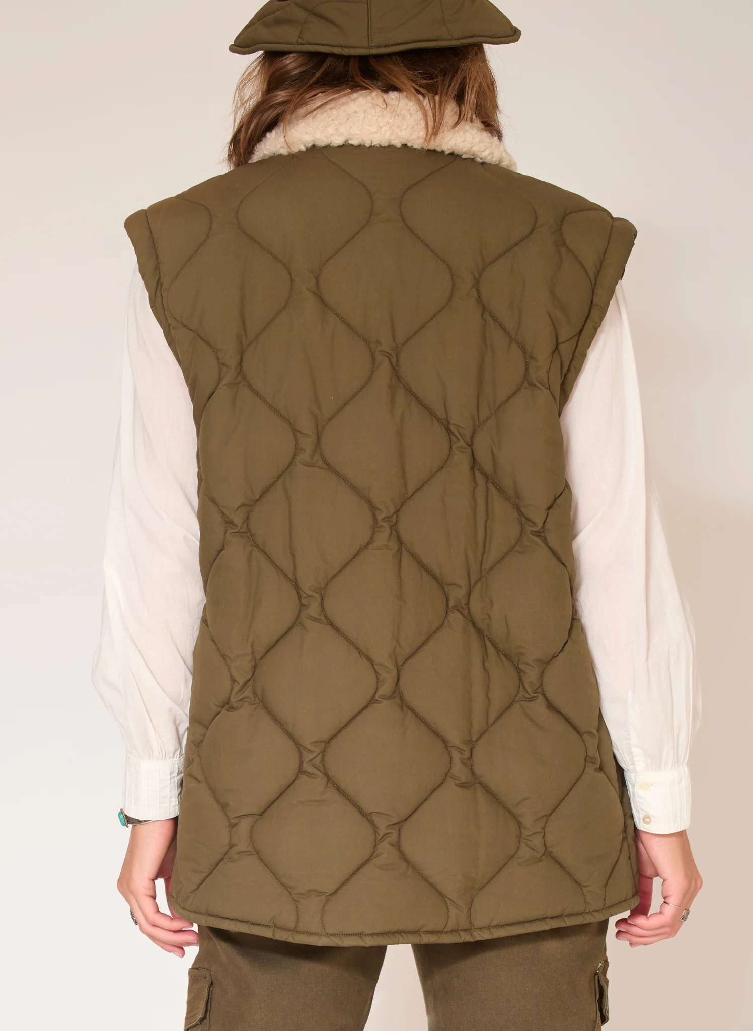 MILDRED - Manteau oversized matelassé en coton| Vert