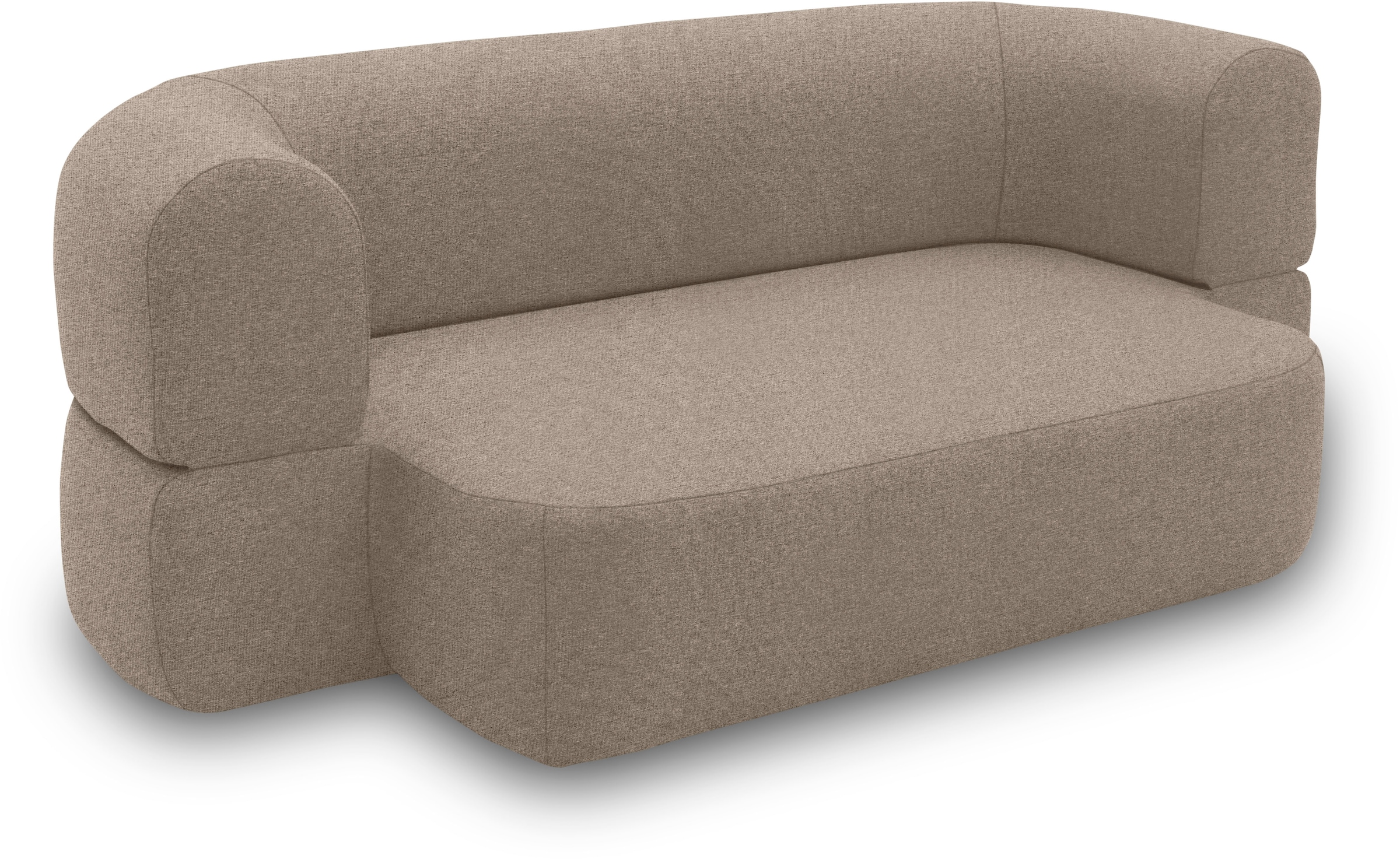 INOSIGN Schlafsofa »Denair oval Federkern, Bettsofa, organisches Design. Breite 208cm« 2-Sitzer durch Klappen verwandeln in eine Liegefläche
