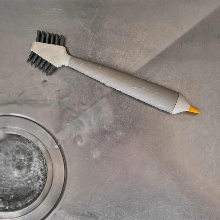 Joseph Joseph - CleanTech 3-in-1 Kleine Reinigungsbürste mit Griff, light stone