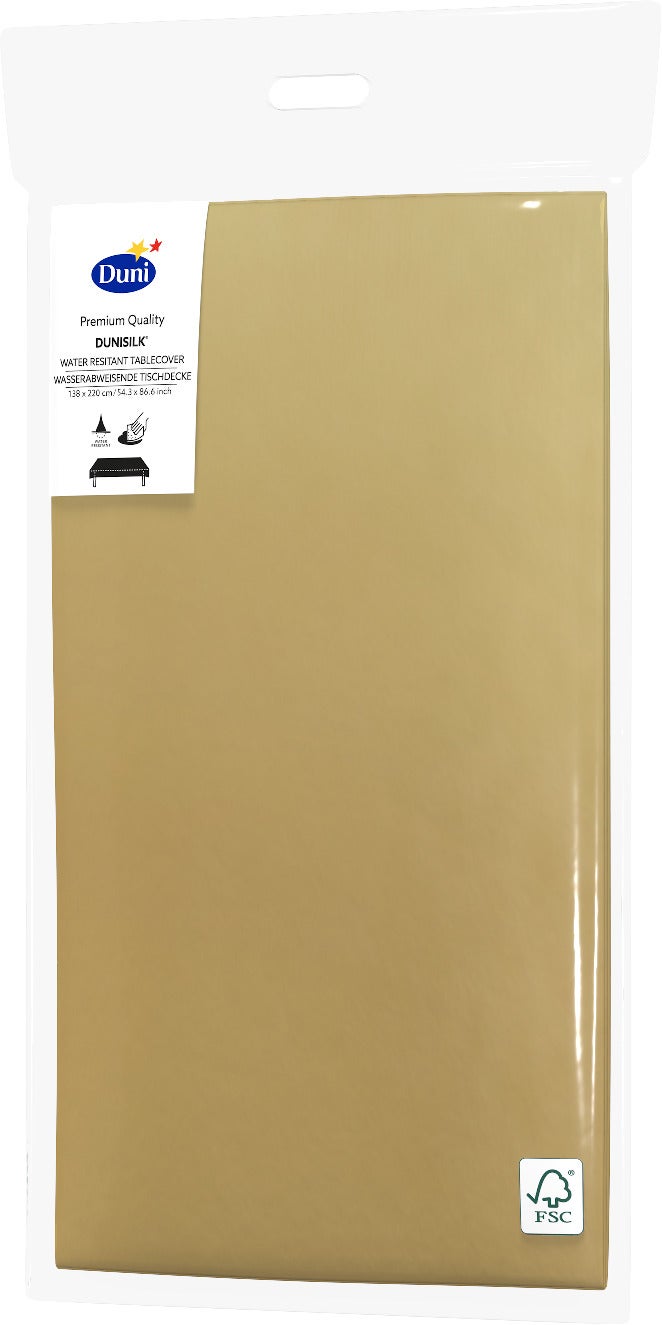 Duni tafelkleed goud 220 x 138 cm