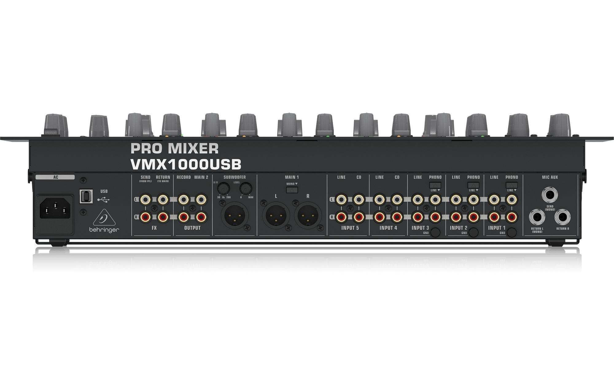DJ-Mixer VMX1000USB<br>7-Kanal-DJ-Mixer für Rackmontage und USB-Audio-Interface