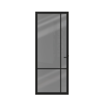 Lundia binnendeur Lumen En 1E04 rook glas zwart gegrondverfd opdek links 88 x 211,5 cm inclusief deurbeslag Aido