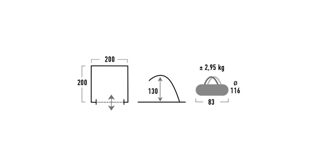 High PeakCalida 80 tent  (Zilver/grijs)
