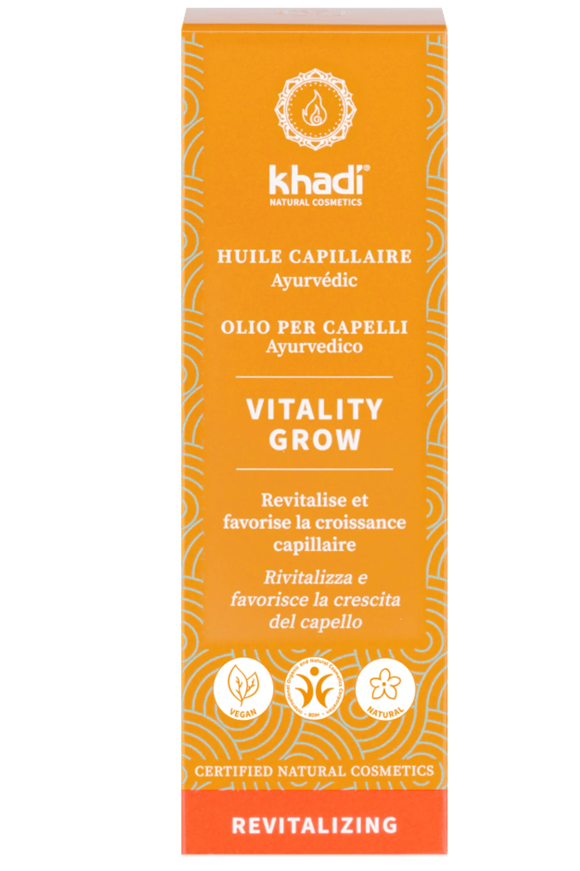 KHADI Huile capillaire renforcement cheveux Vitality Grow-50 ml