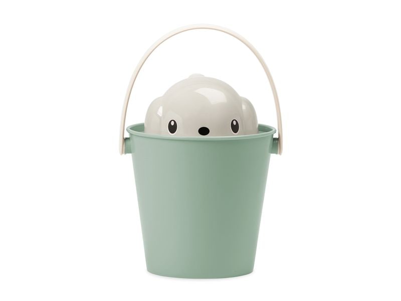 United Pets Futterbehälter Crock Grau/Grün Luftdichter Futterbehälter mit Löffel, ideal zur Aufbewahrung von Trockenfutter und Snacks