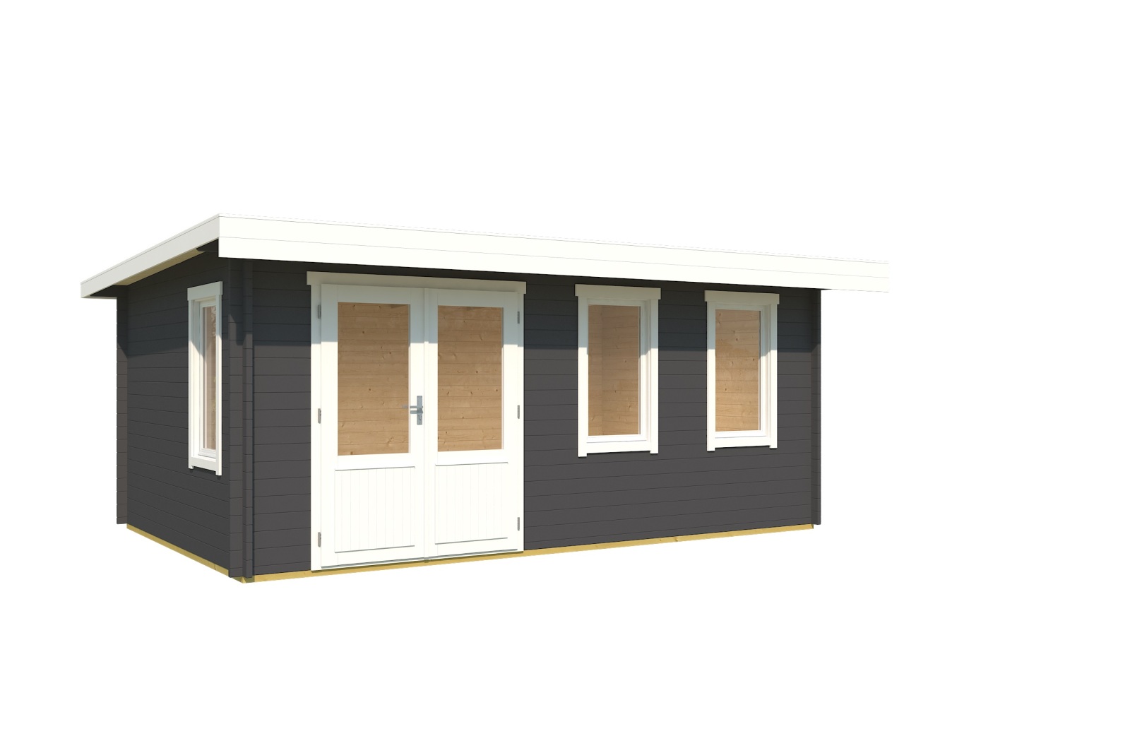 Gartenhaus BARUDA 53 - carbongrau - Fichte massiv - 510x330 cm