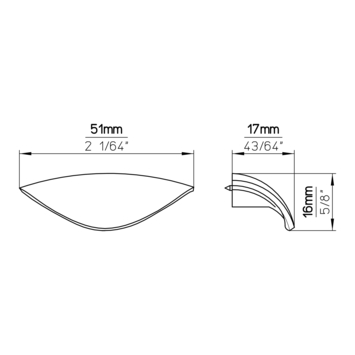 Knop Manon aluminium 52mm