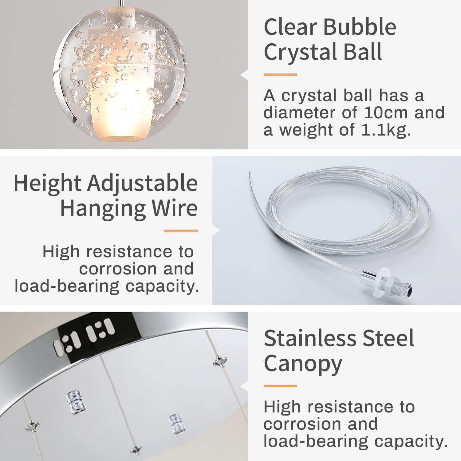 H.W.S LED Pendelleuchte Glas Kristall Hängeleuchte Lüster Dekoratives Kronleuchter Modern Pendellampe für Villa Treppe Wohzimmer Esszimmer Schlafzimmer Innenleuchte(14-Flamming, Square)
