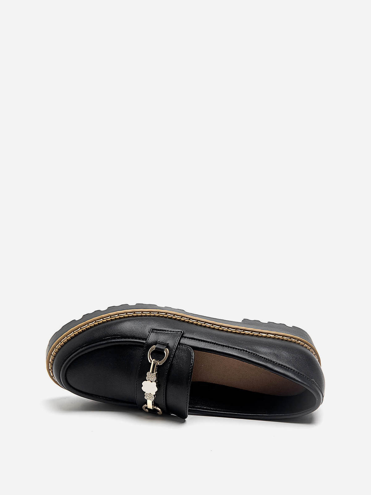 Mocassins avec mors à strass- Noir
