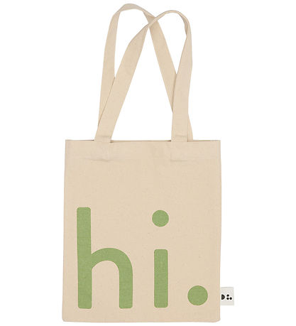Design Letters Shopper - Lille - Hi - Natur/ Grøn